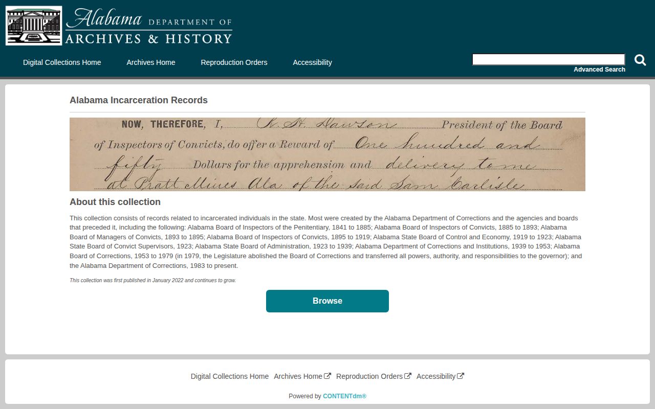 Alabama historical incarceration archive for Lawrence County research